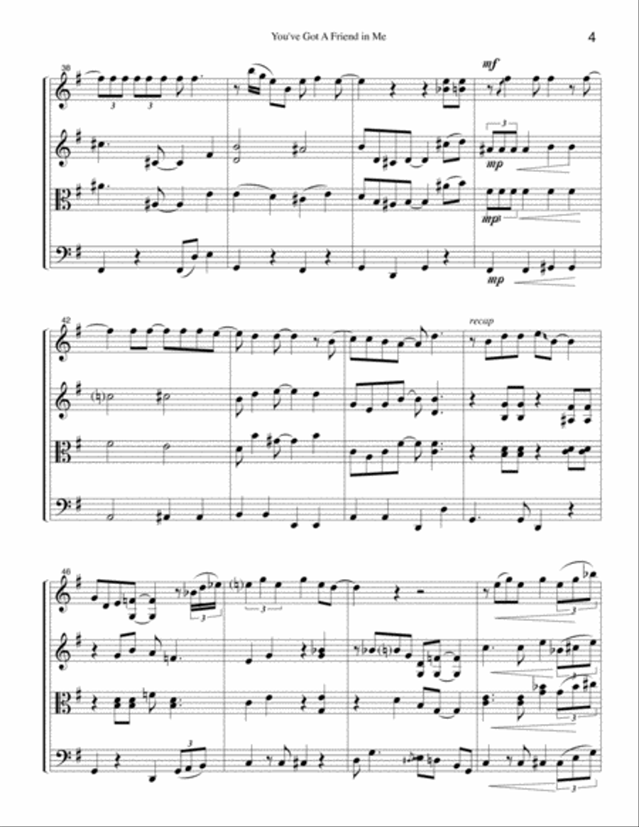 You've Got A Friend In Me String Quartet scores gallery preview page 4
