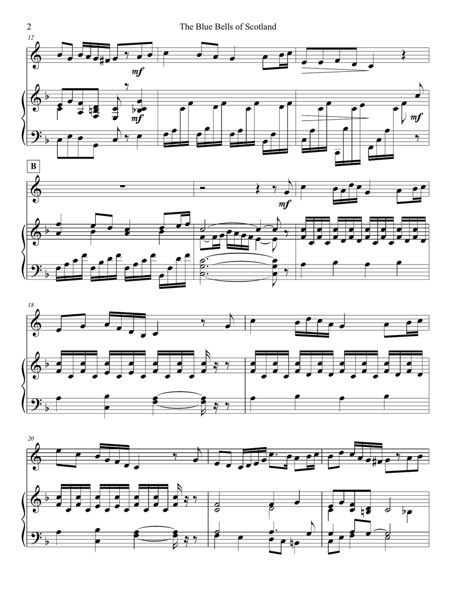 The Blue Bells of Scotland Piano scores gallery preview page 2