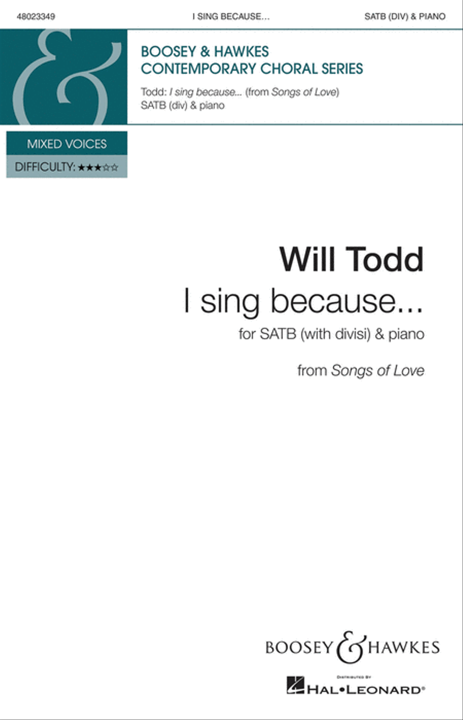 I sing because . . . 4-Part scores gallery preview page 1