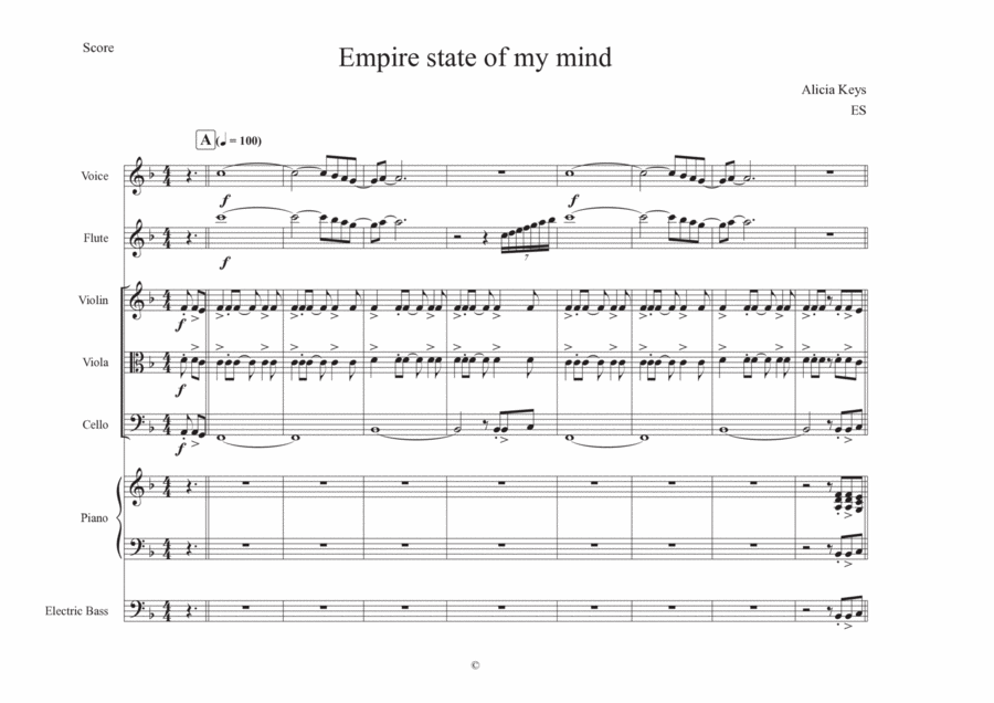 Empire State Of Mind Flute scores gallery preview page 1
