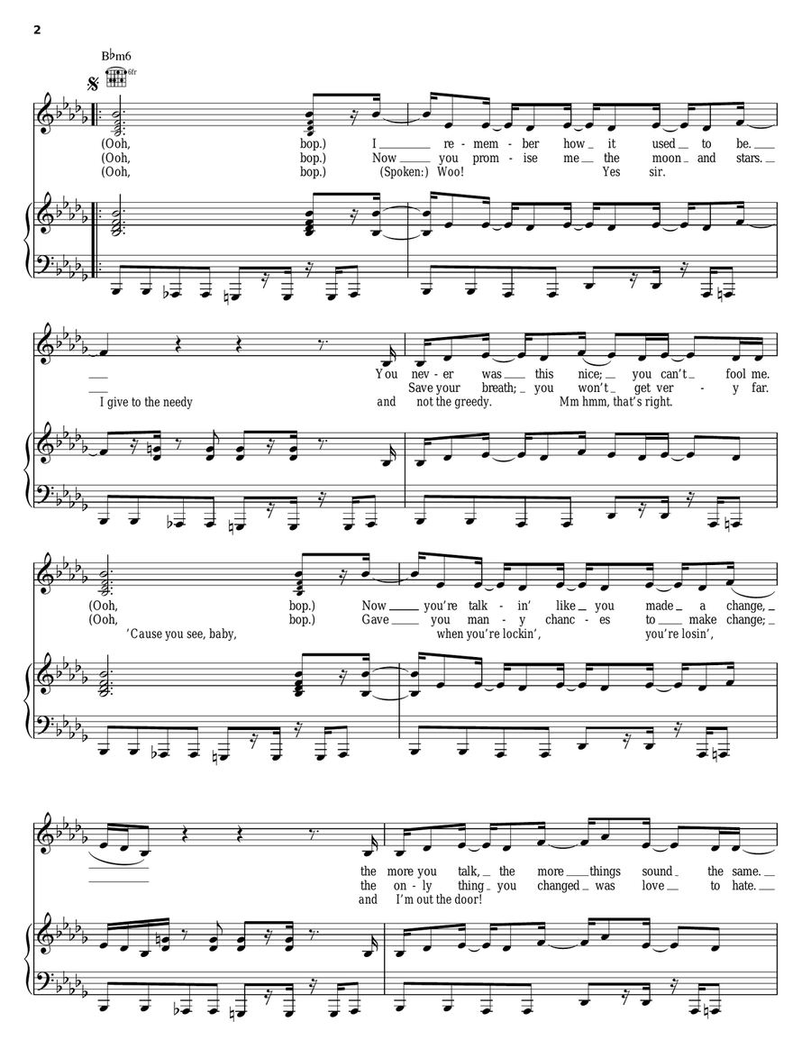 My Lovin' My Lovin' Piano, Vocal, Guitar scores gallery preview page 2