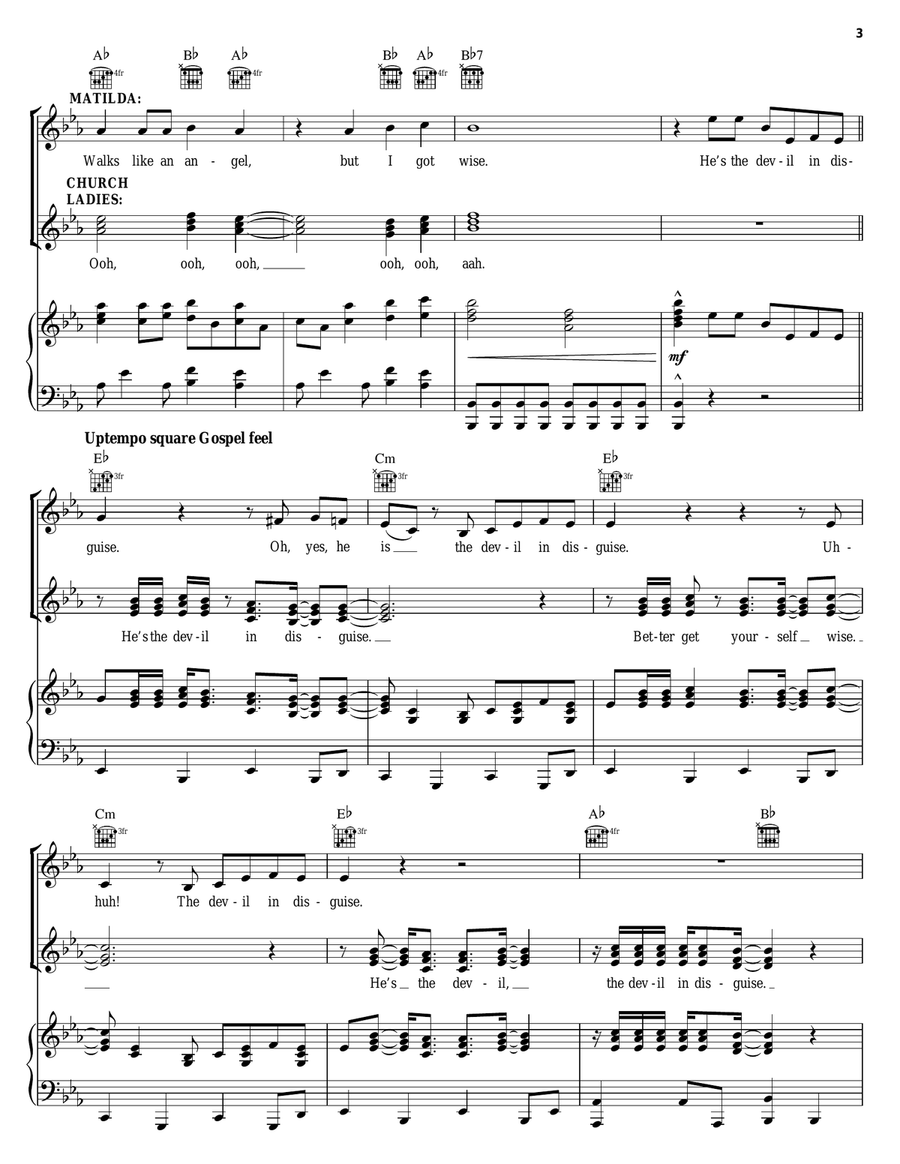 You're The Devil In Disguise Piano, Vocal, Guitar scores gallery preview page 3