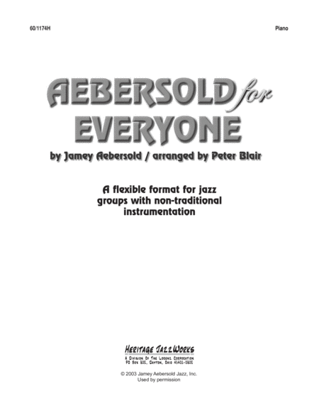 Aebersold for Everyone - Piano