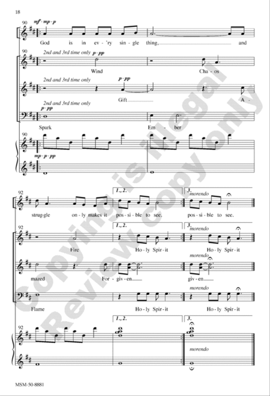 Pentecost (Choral Score) 3-Part scores gallery preview page 17