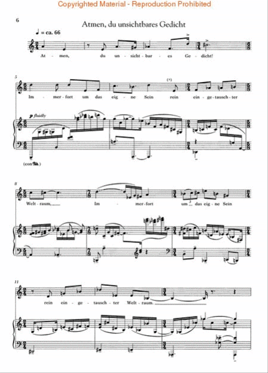 Rilke Songs Mezzo-Soprano Voice scores gallery preview page 3