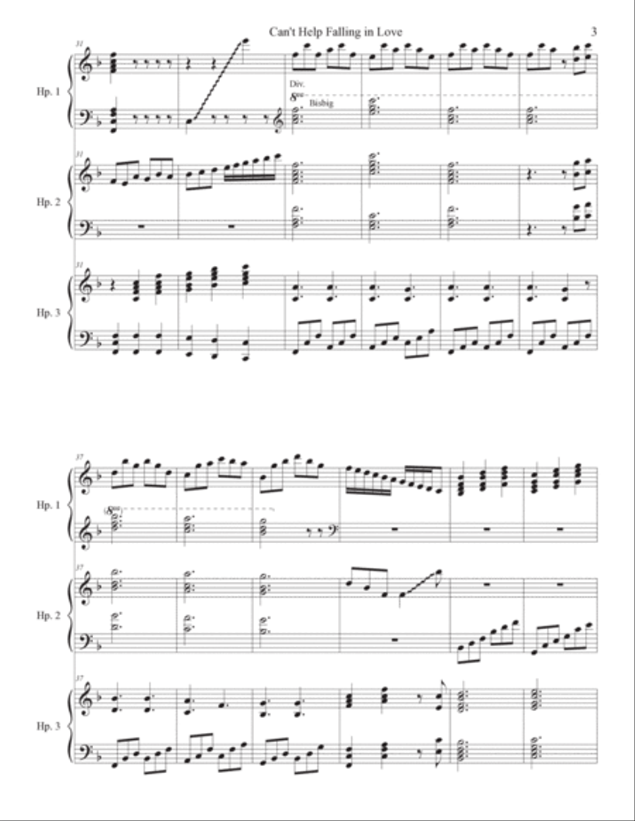 Can't Help Falling In Love Harp scores gallery preview page 3