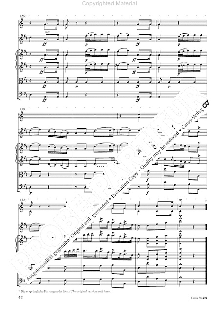 Concerto for Flute in D major (Concerto per il Flauto traverso in D / Flotenkonzert in D) Flute Solo scores gallery preview page 44