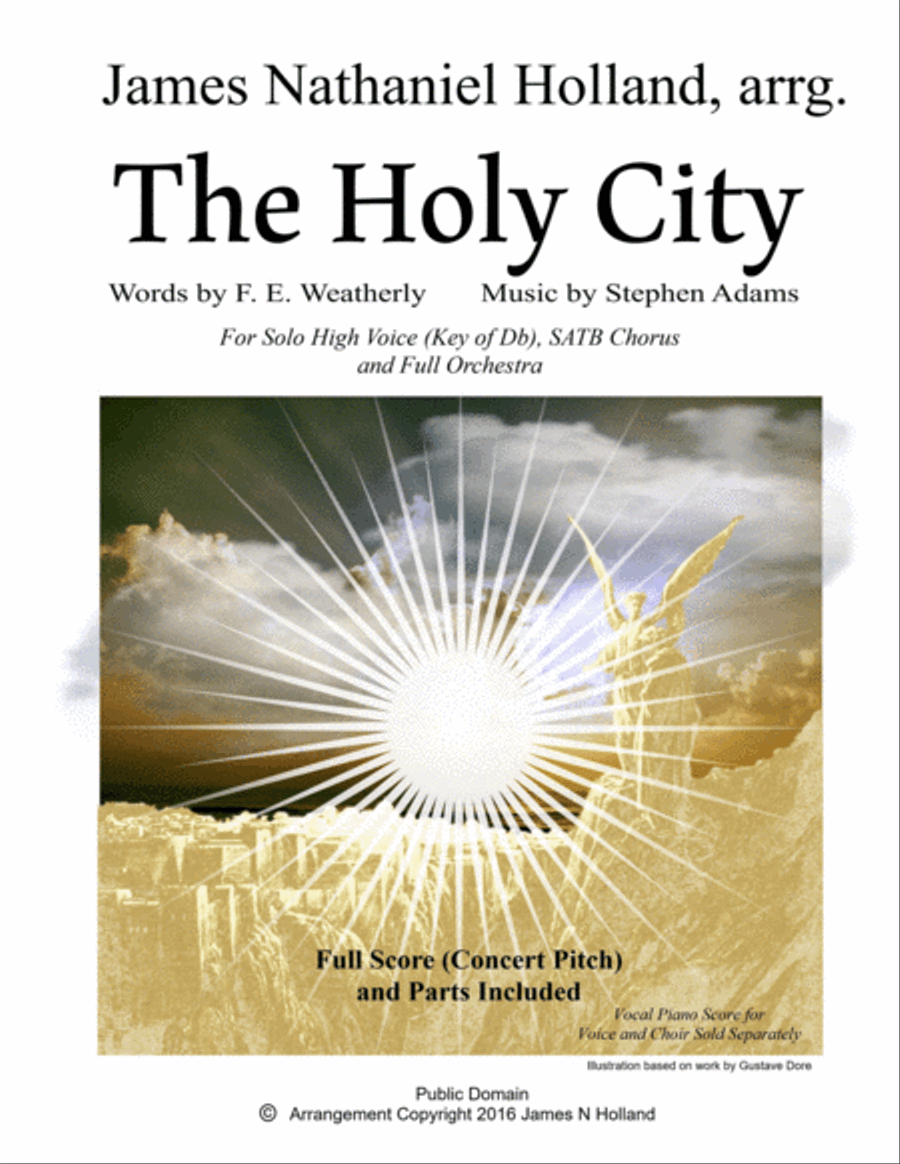 Book cover for The Holy City for High Voice (Tenor or Soprano) SATB Choir and Orchestra