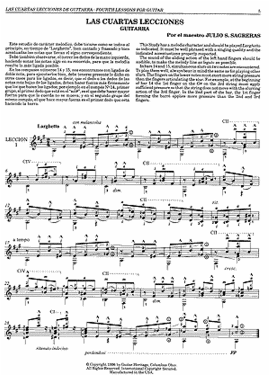 Julio S. Sagreras Guitar Lessons Books 4-6 Advanced Technique Lute scores gallery preview page 3