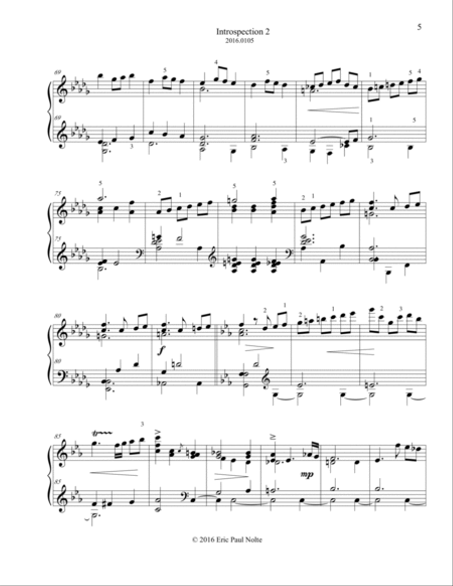 Introspection 2 Piano Solo scores gallery preview page 5