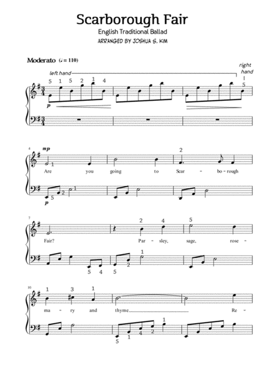 Scarborough Fair for Solo Piano (Easy Piano) image number null