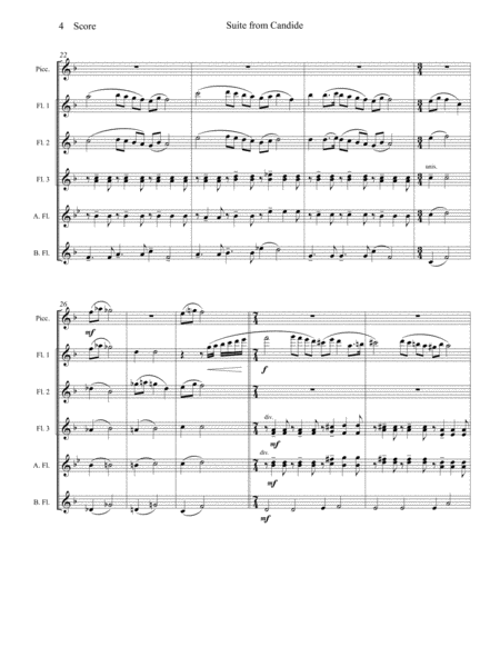 Candide Suite - Leonard Bernstein - set for Flute Choir image number null