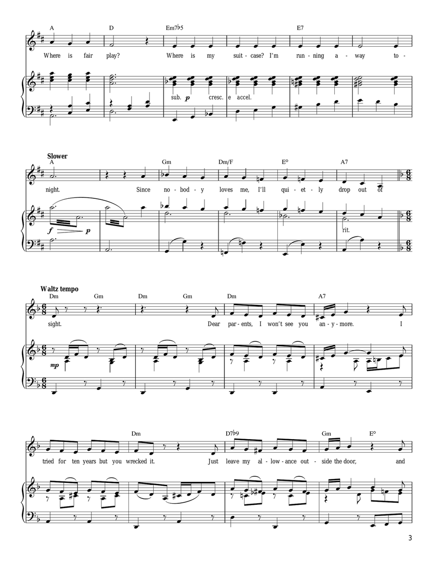 Sayonara Piano, Vocal, Guitar scores gallery preview page 3