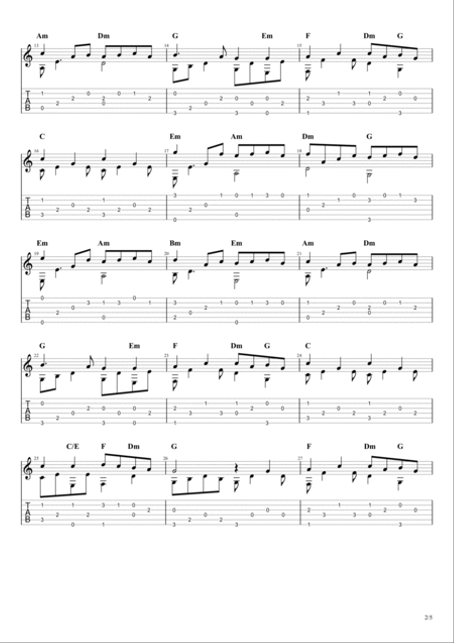Ding Dong Merrily on High Guitar Tablature scores gallery preview page 2
