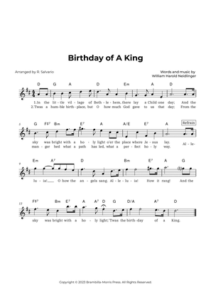 Birthday of A King (Key of D Major)