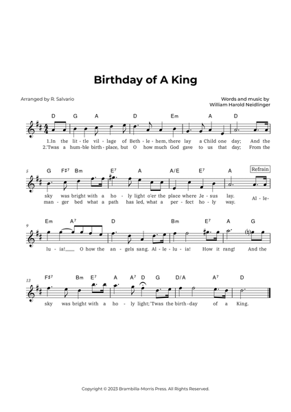 Birthday of A King (Key of D Major) image number null