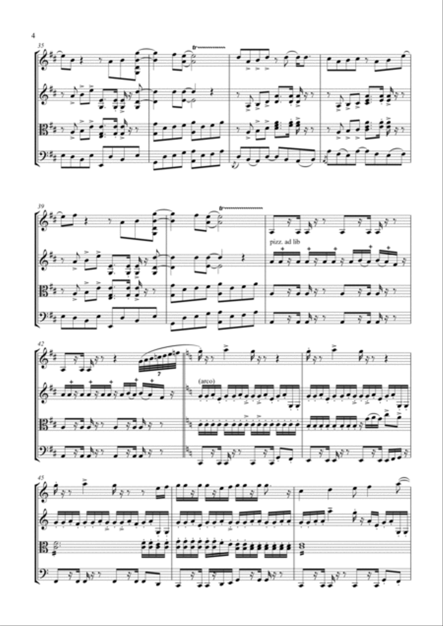 Come On Eileen String Quartet scores gallery preview page 4