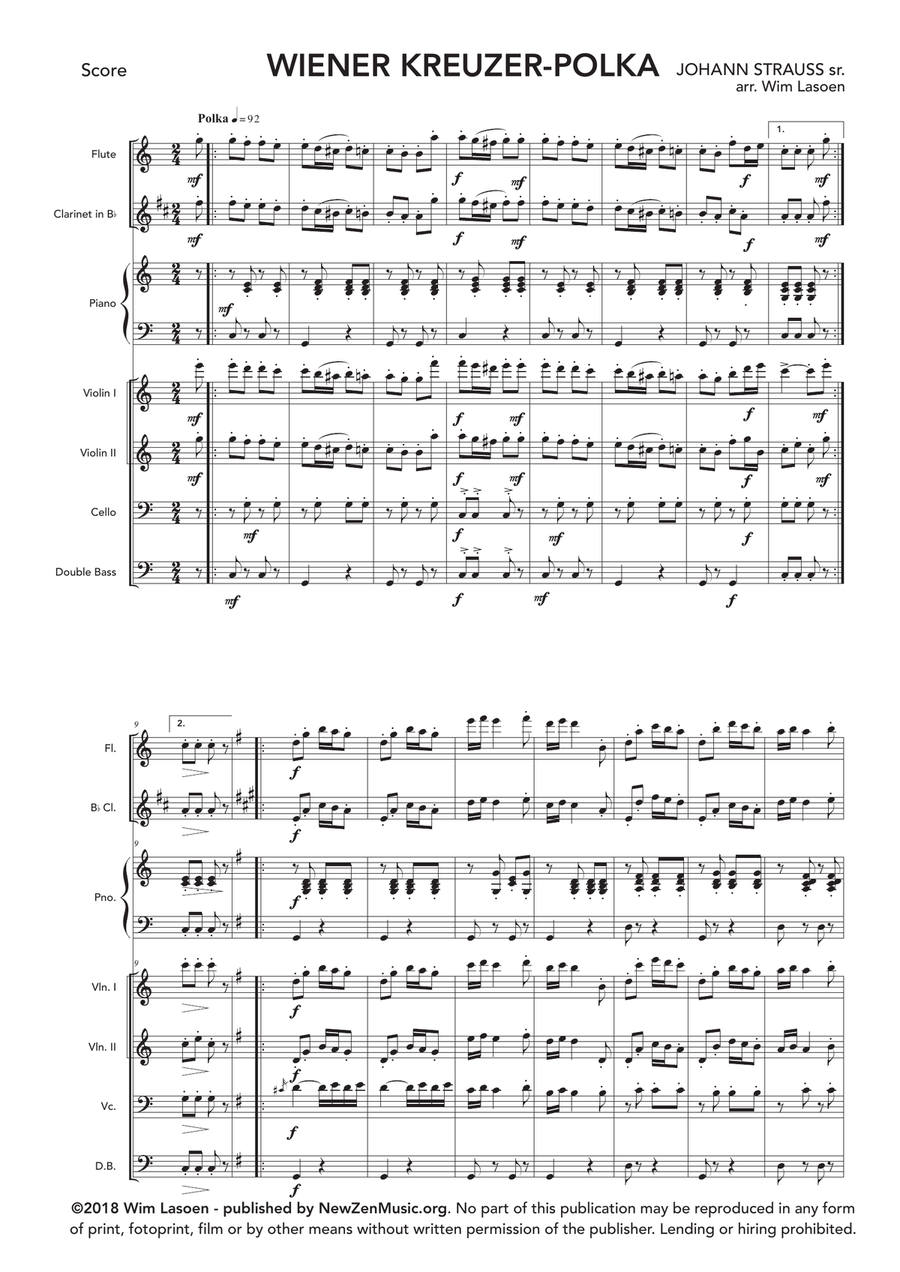 Wiener Kreuzer-Polka Wiener Kreuzer-Polka Chamber Orchestra scores gallery preview page 3