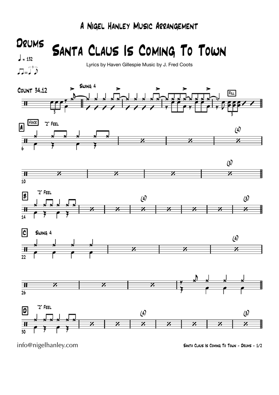 Santa Claus Is Comin' To Town Jazz Ensemble scores gallery preview page 5