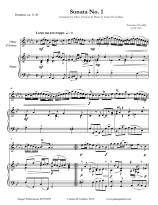 Book cover for Vivaldi: The Six Sonatas Complete for Oboe d'Amore & Piano