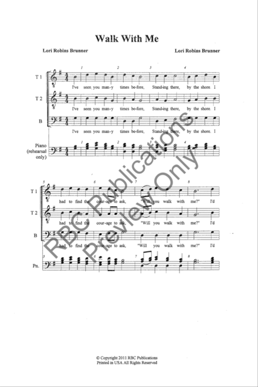 Walk With Me (TTB) Walk With Me (TTB) TTB scores gallery preview page 3