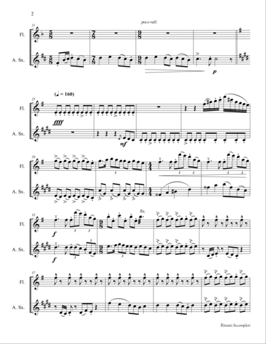 Ritratti Incompleti Woodwind Duet scores gallery preview page 4
