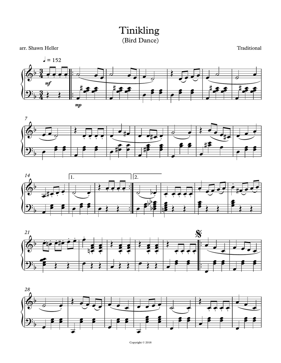 Bird-like Dance (Tinikling) Piano Solo scores gallery preview page 2