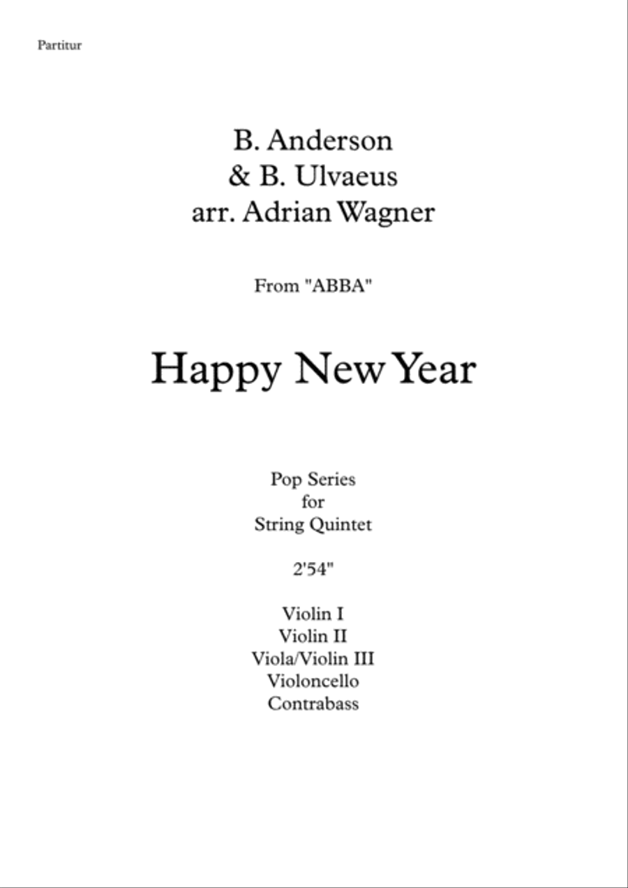 Happy New Year String Quintet scores gallery preview page 2