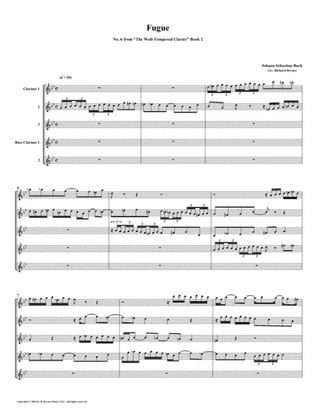 Fugue 06 from Well-Tempered Clavier, Book 2 (Clarinet Quintet)