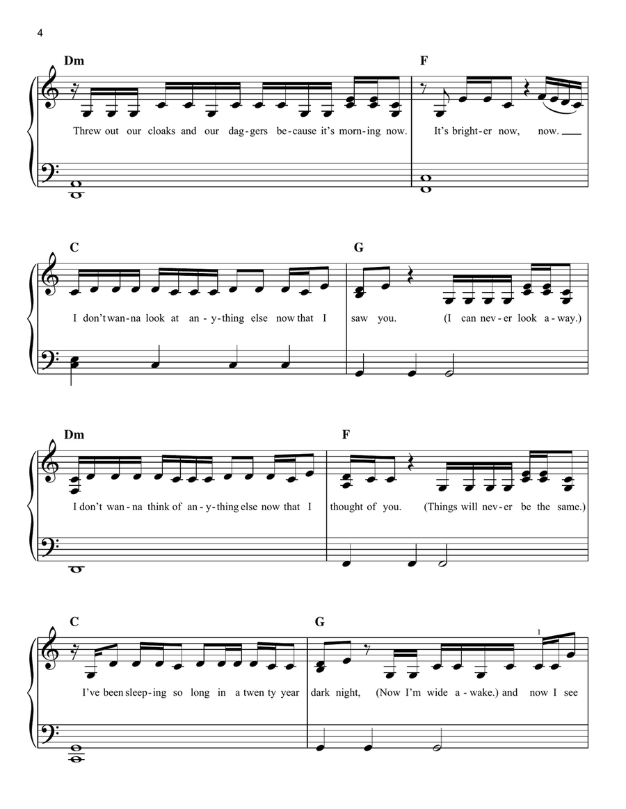 Daylight Daylight Easy Piano scores gallery preview page 4