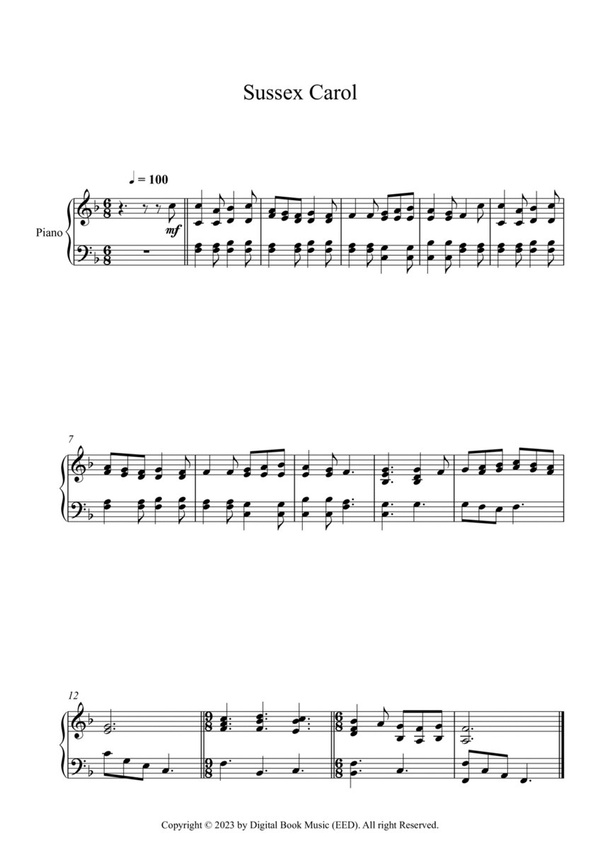 Sussex Carol (Piano) image number null