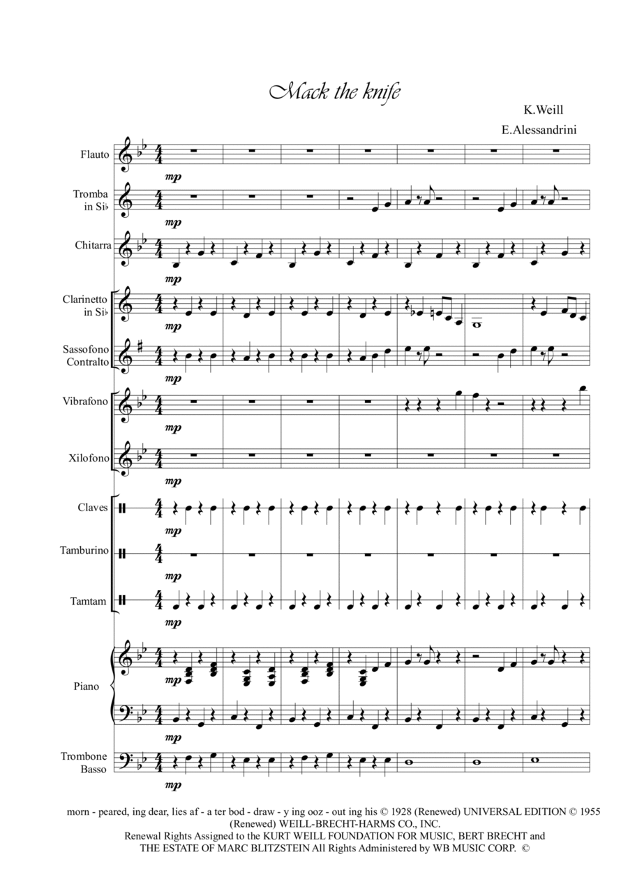 Mack The Knife Large Ensemble scores gallery preview page 1