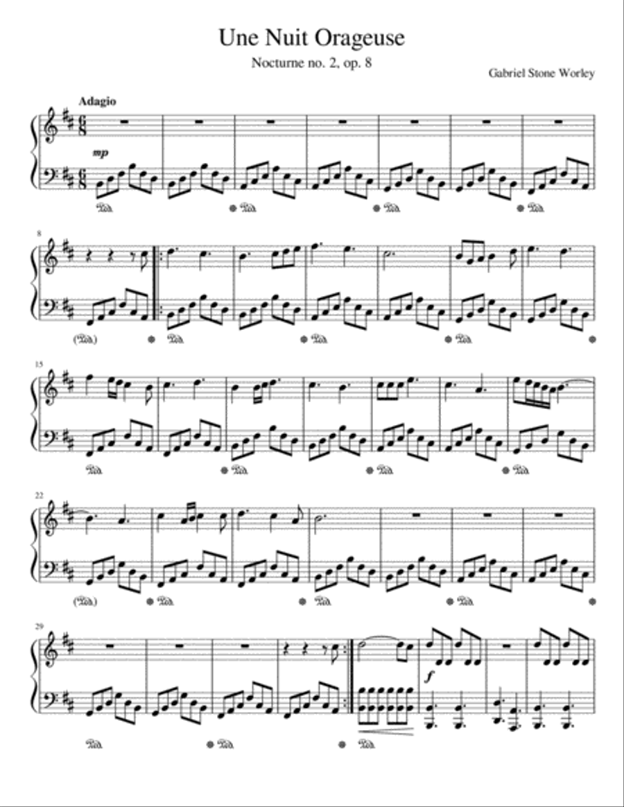 Une Nuit Orageuse Piano Solo scores gallery preview page 1