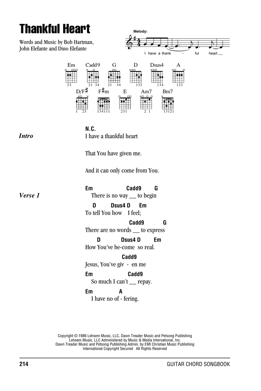 Thankful Heart Thankful Heart Acoustic Guitar scores gallery preview page 1
