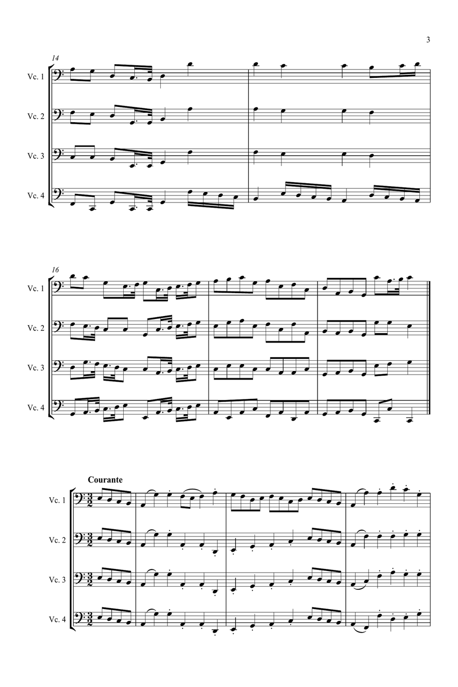 Suite in reinem C-Dur Suite in reinem C-Dur String Quartet scores gallery preview page 3