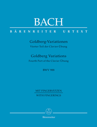 Book cover for Goldberg Variations BWV 988