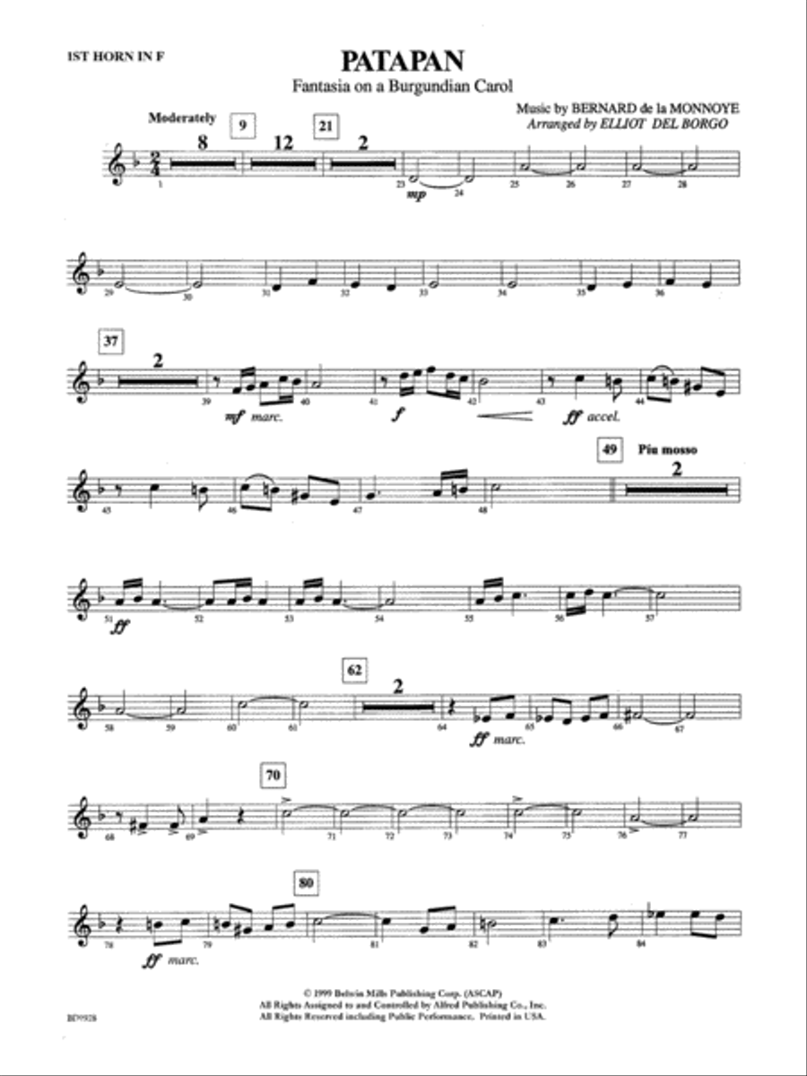 Patapan: 1st F Horn Concert Band scores gallery preview page 1