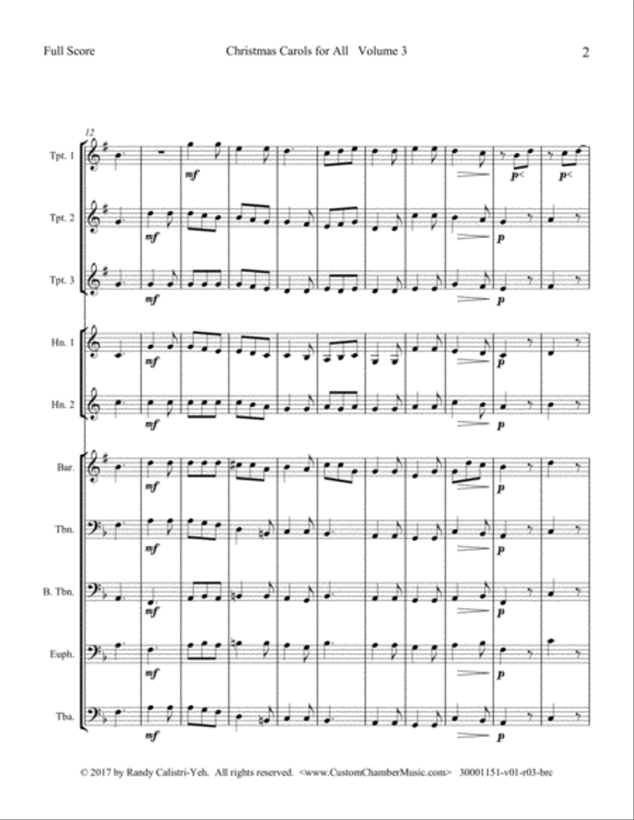 Christmas Carols for All, Volume 3 (for Brass Choir) Brass Ensemble scores gallery preview page 6