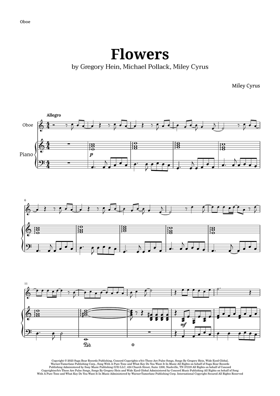 Flowers Piano scores gallery preview page 1