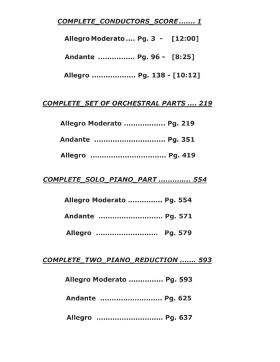 Piano Concerto No. 1, Op. 53. (Conductors Score, Set of Parts, Solo Piano, 2 Piano Reduction) : by J Full Orchestra scores gallery preview page 2