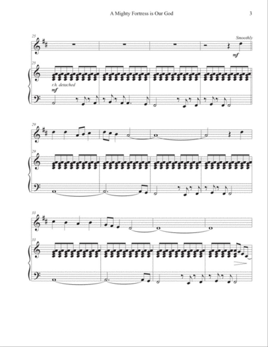 A Mighty Fortress is Our God (Clarinet-Piano) Clarinet Solo scores gallery preview page 3