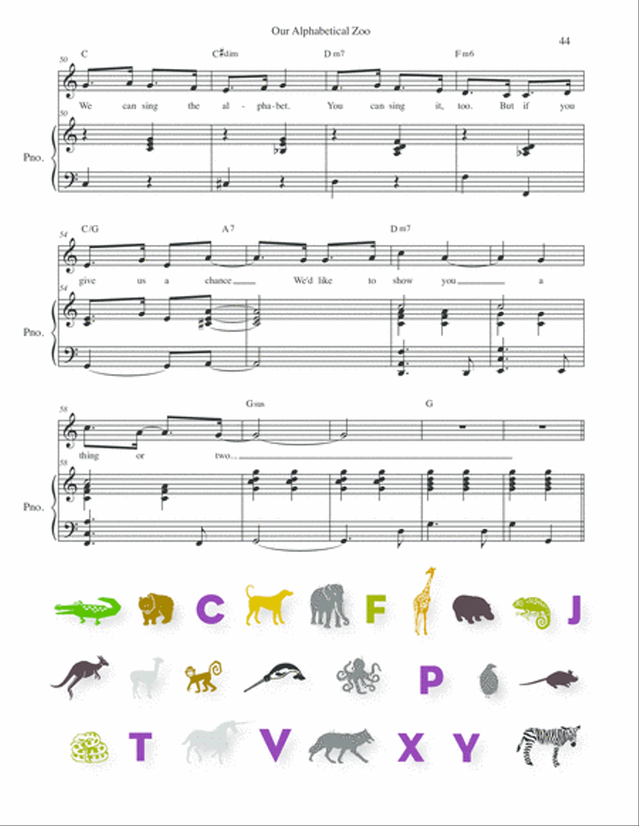 Our Alphabetical Zoo Our Alphabetical Zoo Voice scores gallery preview page 4