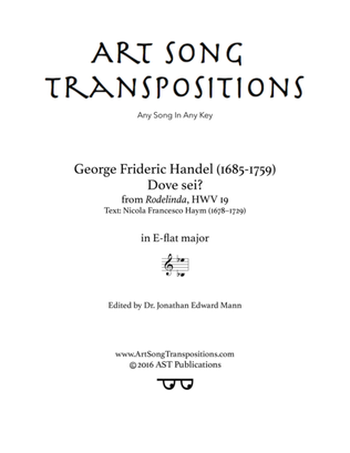 Book cover for HANDEL: Dove sei? (transposed to E-flat major)