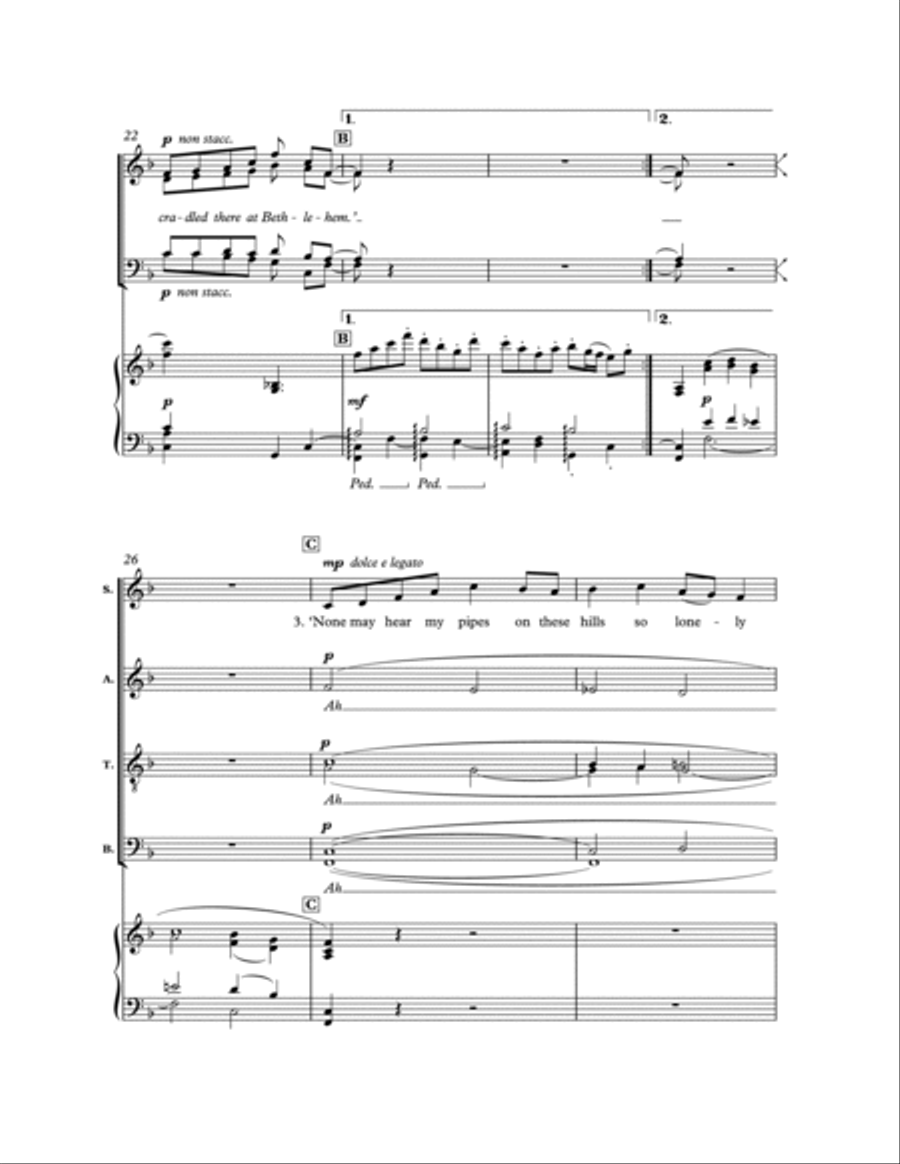 Shepherd's Pipe Carol Shepherd's Pipe Carol 4-Part scores gallery preview page 3