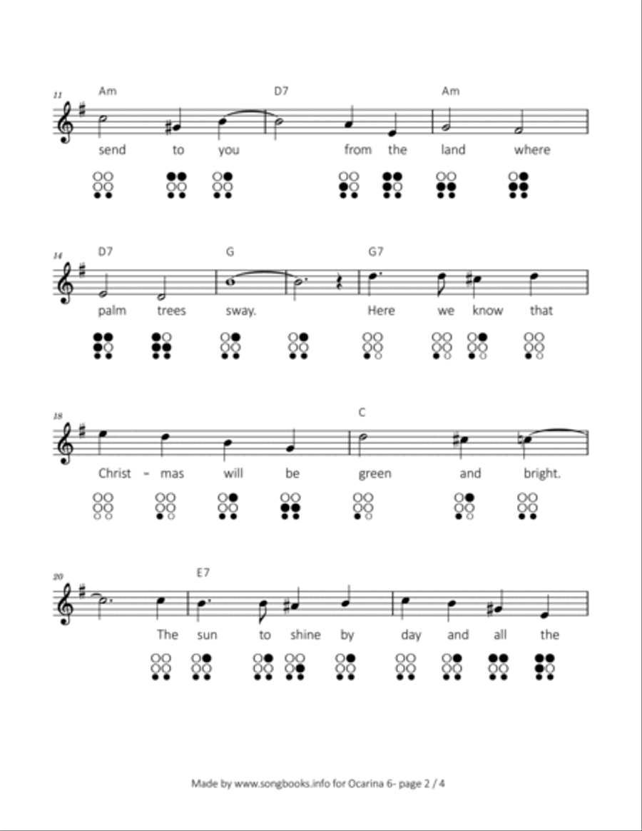 Mele Kalikimaka ocarina scores gallery preview page 2