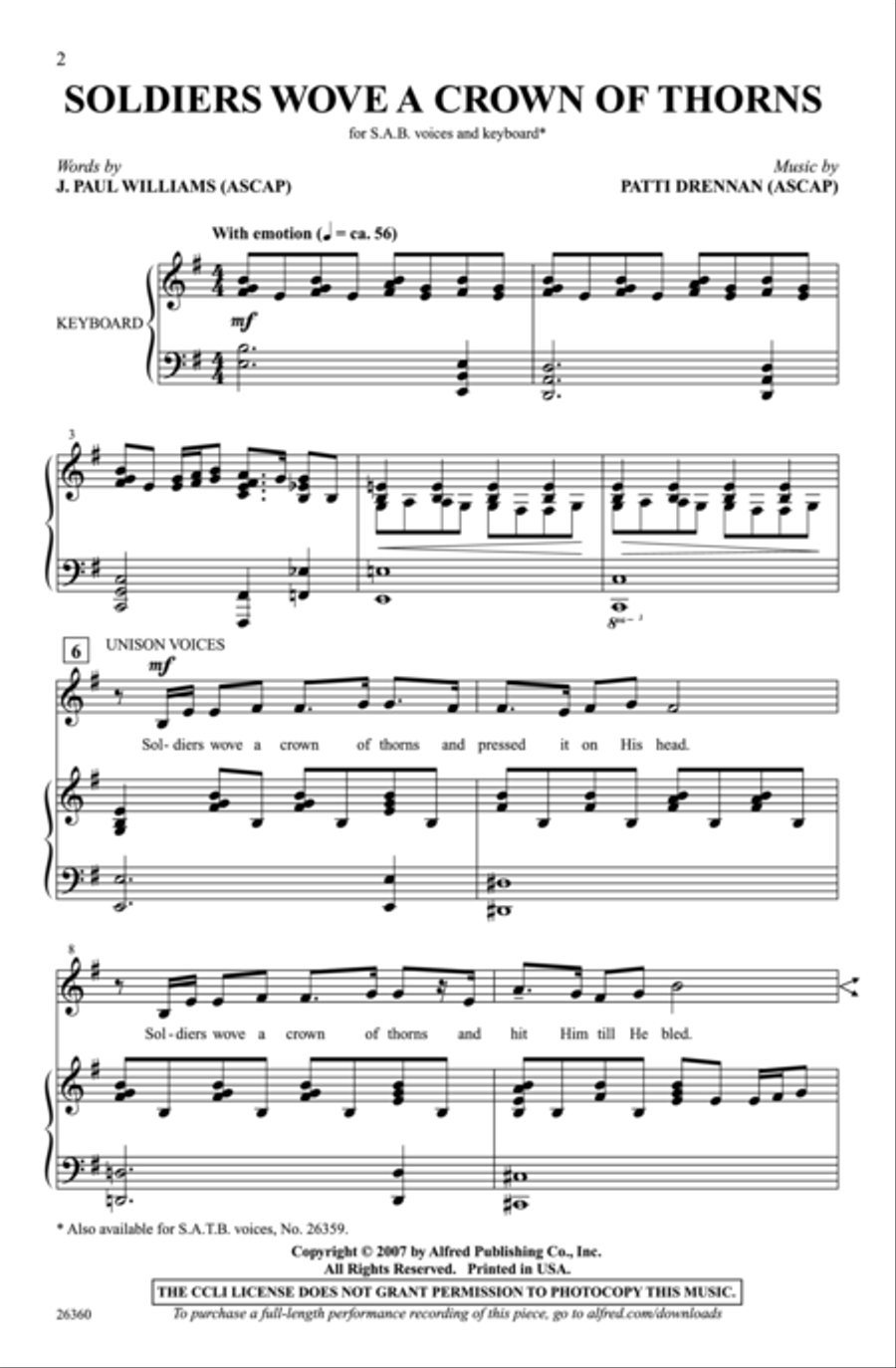 Soldiers Wove a Crown of Thorns 3-Part scores gallery preview page 2