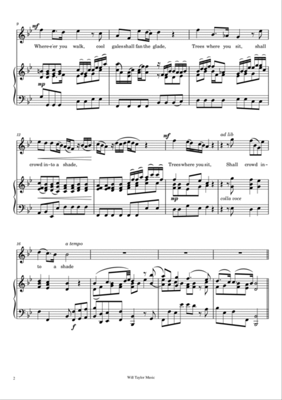 WHERE E'ER YOU WALK (High voice) High Voice scores gallery preview page 2