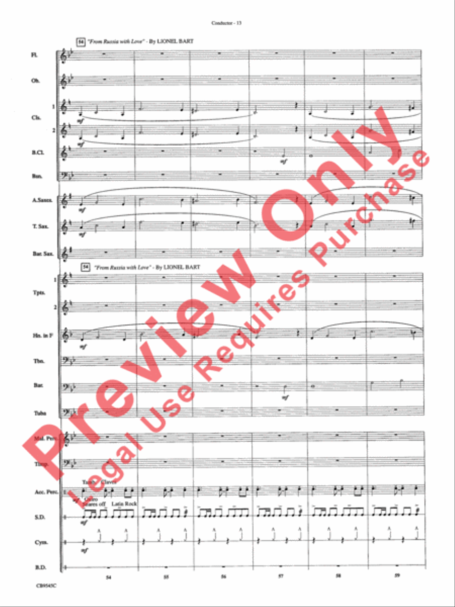 James Bond Returns Concert Band scores gallery preview page 16