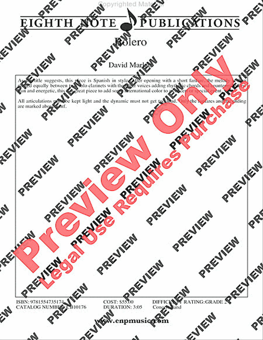 Bolero Concert Band scores gallery preview page 3