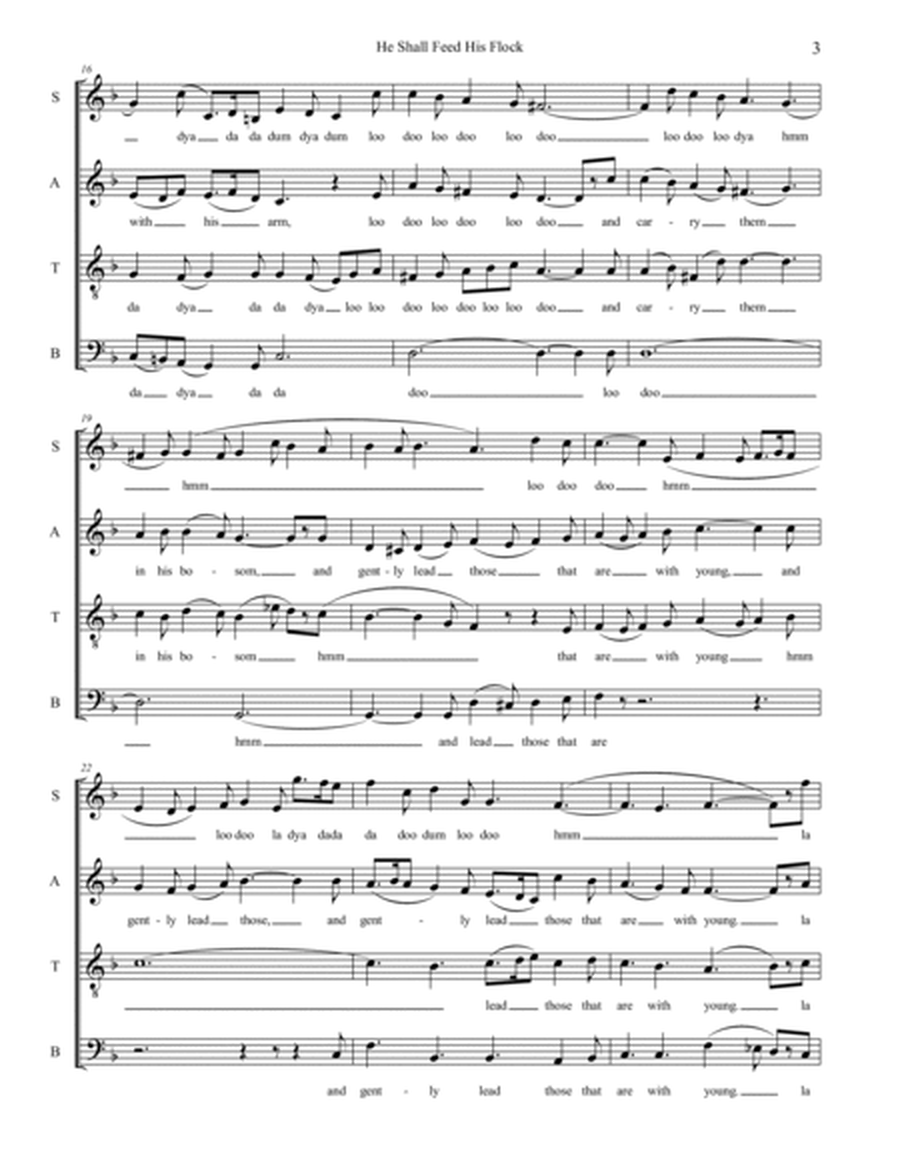 He Shall Feed His Flock : SATB Acapella